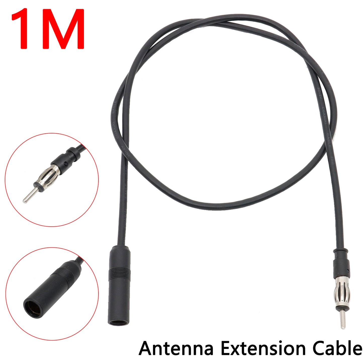 Antennas extension radio extension cable DIN 1m / 100cm / 39inch car car Q