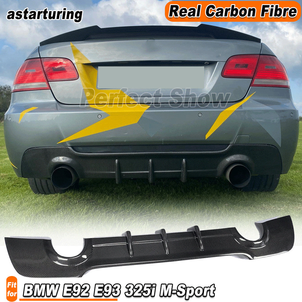 for BMW 3Series E92 E93 325i M-Sport 2007-13 REAL Carbon Fiber Rear Diffuser Lip