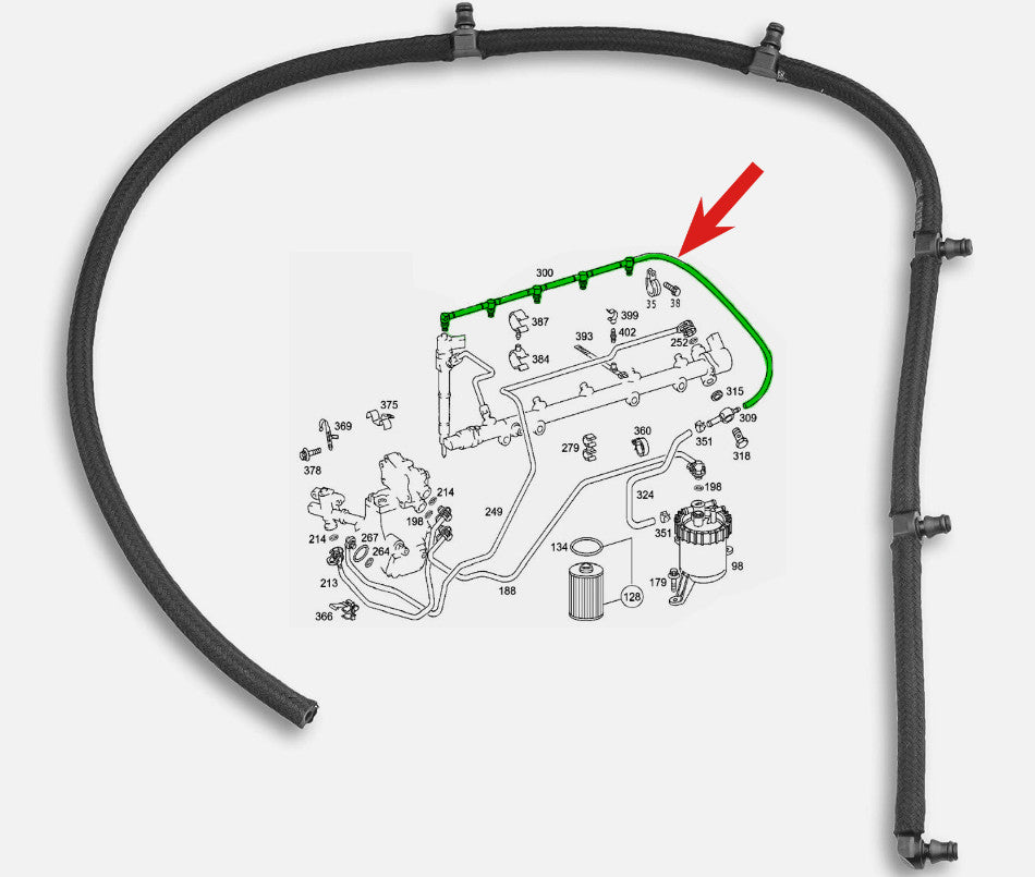 for MERCEDES E CLASS C CLASS FUEL OVERFLOW LEAK OFF PIPE 6120703932 n