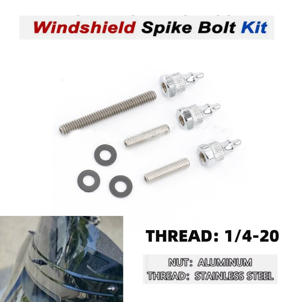 Chrome Windscreen Screws Bolts Windshield Spike for Harley Batwing Street Glide