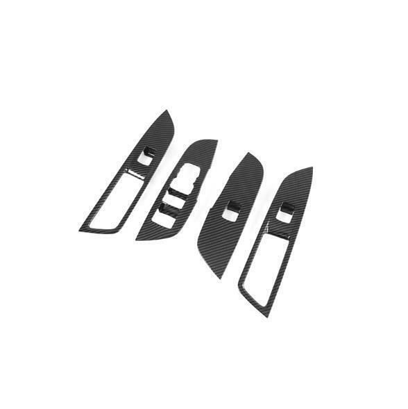 Carbon Fiber 4PCS Window Switch Panel Cover Trim for Chevrolet Blazer 2019-2022