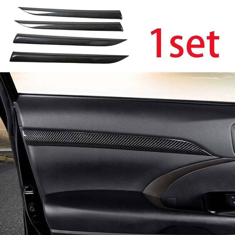 ABS Carbon Fiber Trim Cover Strip Inner Door Armrest 14-19 for Toyota Highlander
