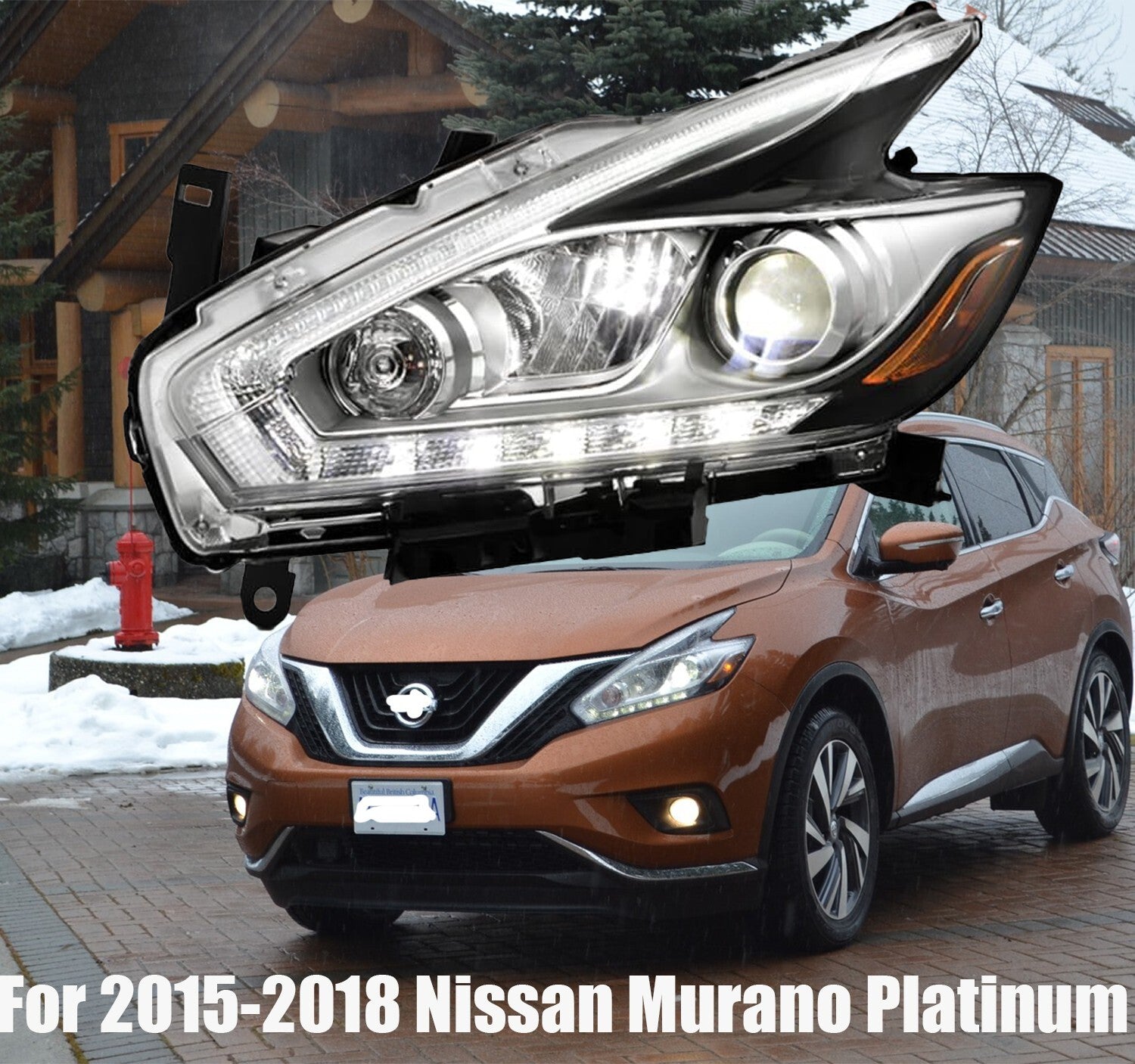 Left Driver LED DRL Halogen Projector Headlight For 2015-2016 Murano n
