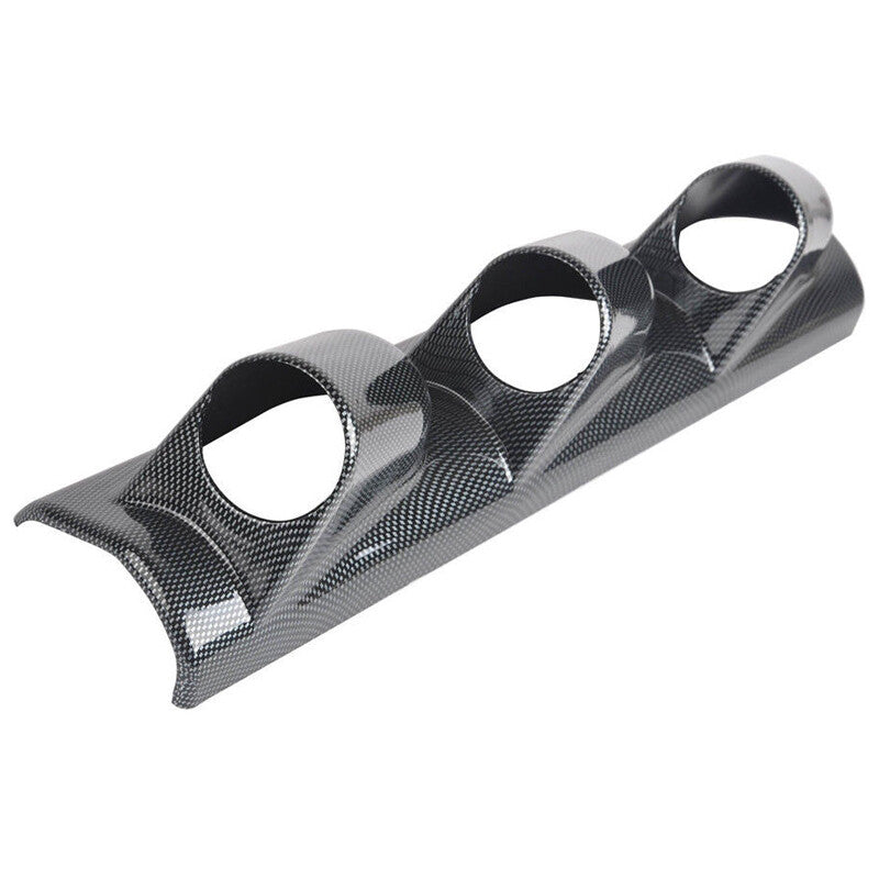 US 52mm 3-Hole A Pillar Dash Panel Mount Carbon Fiber Triple Gauge Pod Holder v