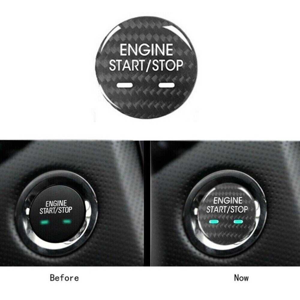 1pc Carbon Fiber Engine Push Start Stop Button Cover for Cadillac CT6,XT5,SRX. n