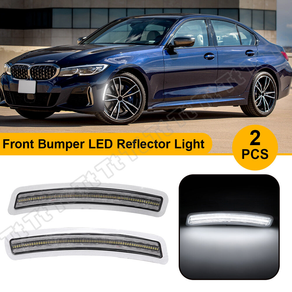 White front bumper side marker reflector lights for 14-20 for F80 M3 F82 F83 M4- v