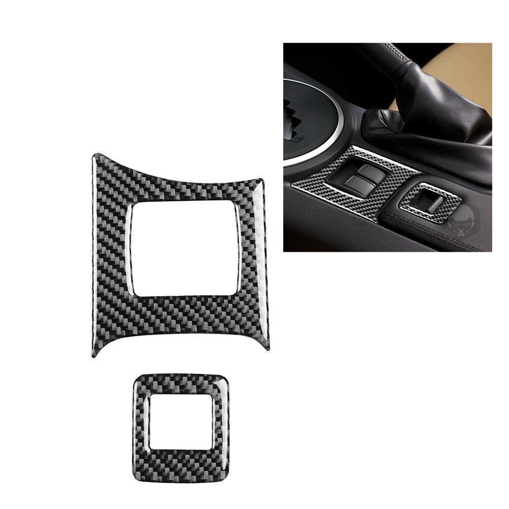2Pcs Carbon Fiber Interior Central Switch Frame Cover Trim for Mazda MX-5 Miata