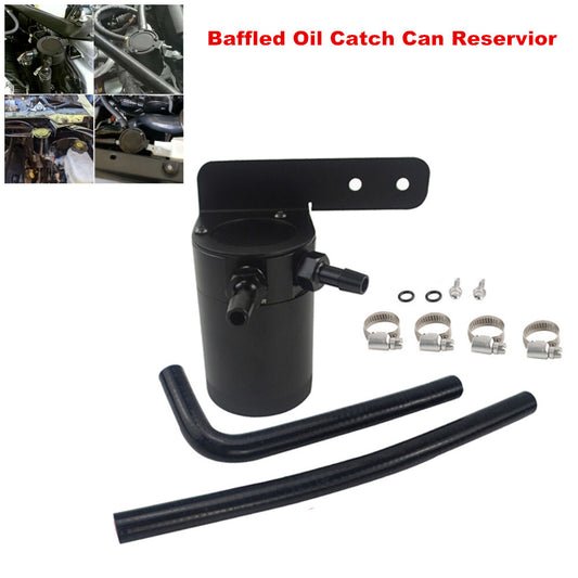 Baffled Oil Catch Can Reservior 2-Port Kit with Radiator Hose for Honda for Civic n