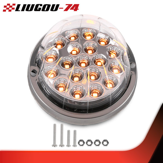 1-Piece Transparent Amber Lens Watermelon (19 LED) Marker Turn Signal Light Universal Q
