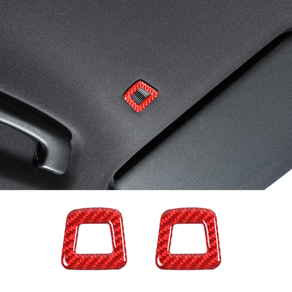 2¡Á Red Carbon Fiber Roof Microphone Trim for Dodge for Challenger /Charger 2015-2022
