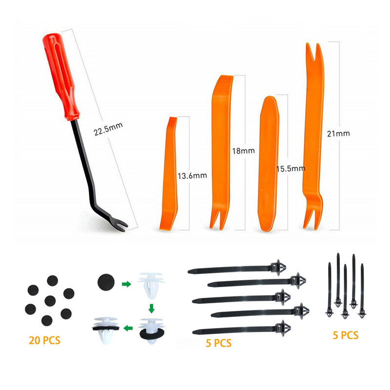 Car sales riveting kit, nylon bumper fender rivet clips, door trim panel clips - n