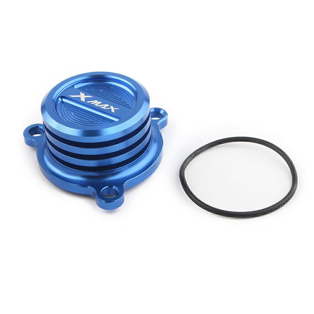 CNC Engine Oil Filter Cap Cover Fit for Yamaha XMAX 250 ABS 300 400 2018 Blue Q