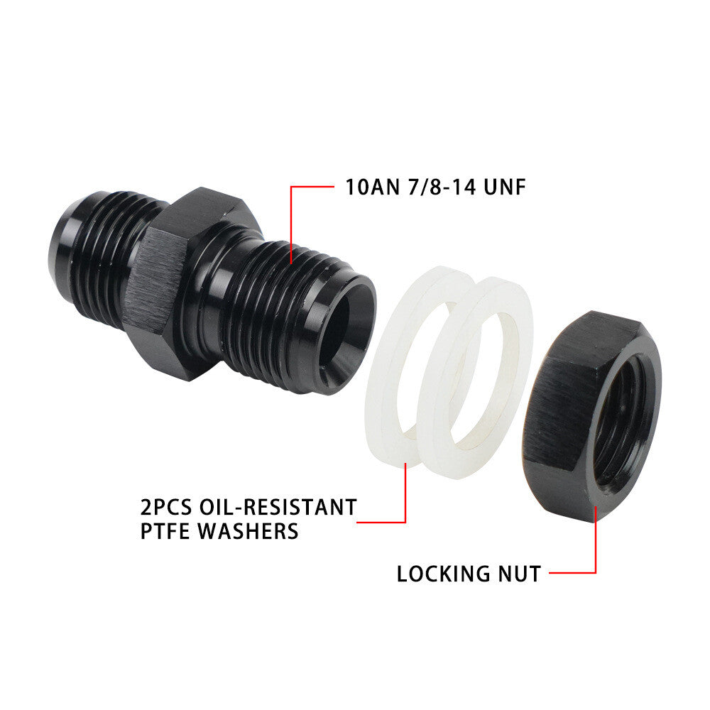 1 piece male connector 10AN bulk fuel cell accessory adapter aluminum straight-line connector