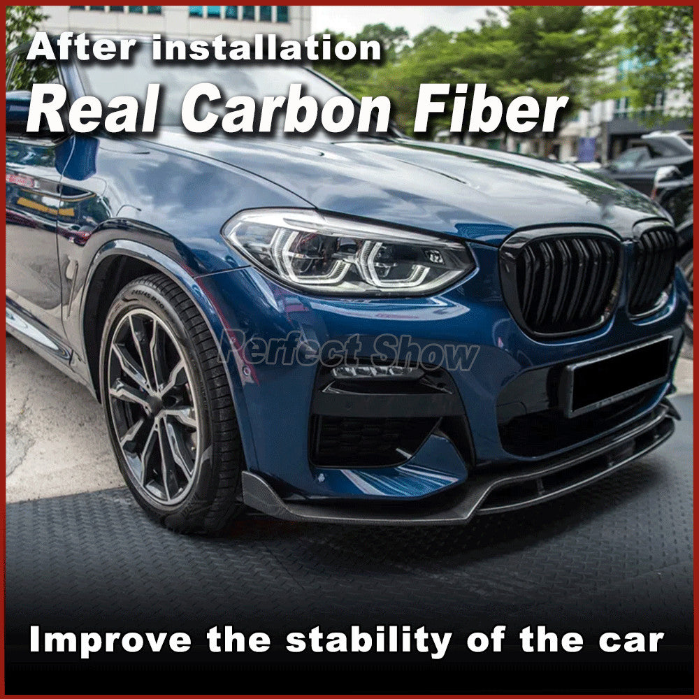 Fit for BMW X3 M-Sport 2018-2020 REAL CARBON Front Bumper Lip Spoiler Splitter