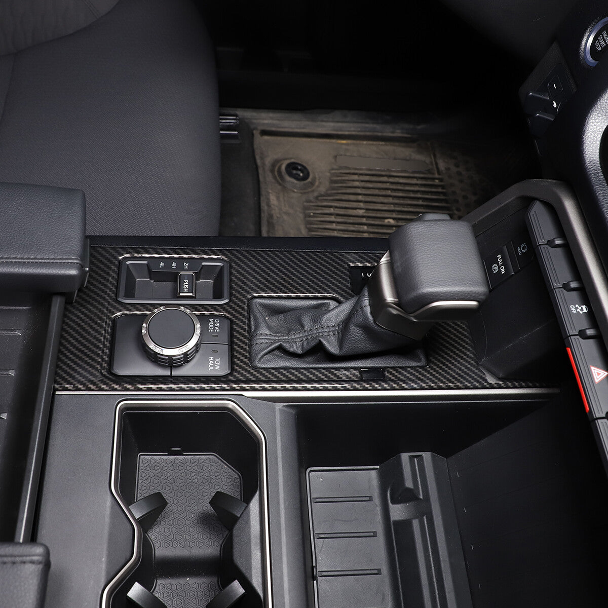 Carbon Fiber Center Console Shift Gear Panel Trim for Tacoma 2006-15 - v