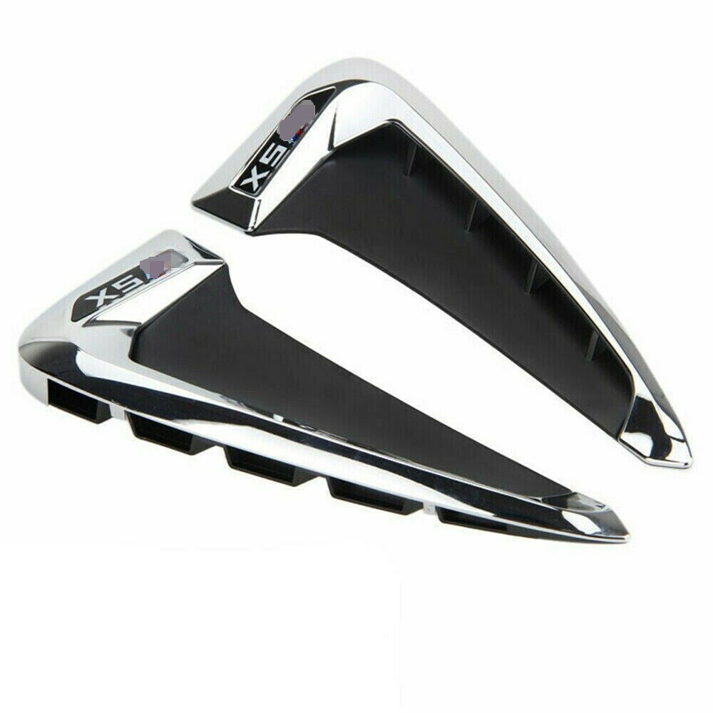 Chrome Side Body Marker Fender Air Flow Wing Vent Trim for BMW F15 X5 2014-18ABS
