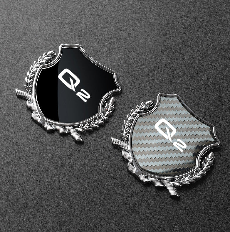 2-pack of black and silver car door lock protector stickers for Alfa Romeo Giulia 147