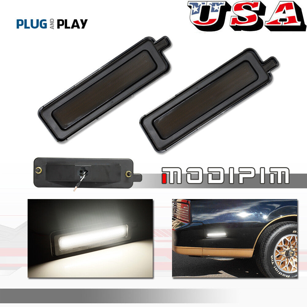 Suitable for 82-92 for Pontiac Trans Am Firebird rear bumper white LED side marker lights 2 pieces- v