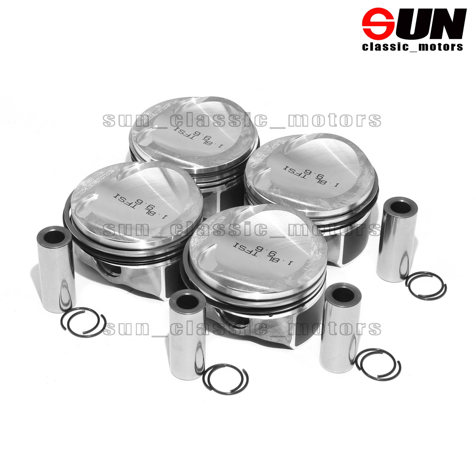 4-piece piston and ring, 82.5 mm x 21 mm, suitable for Audi A3, A4, A5, TT, for Golf , for Passat CC 1.8TSI.