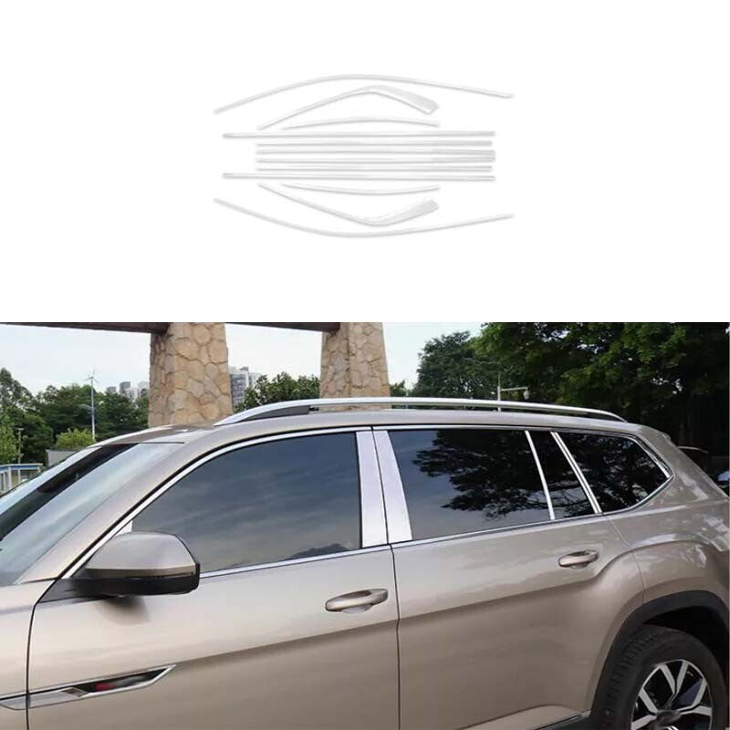 Molding Strip Trim for Volkswagen Atlas Chrome Steel 2018-2020 2021 Windows Sill