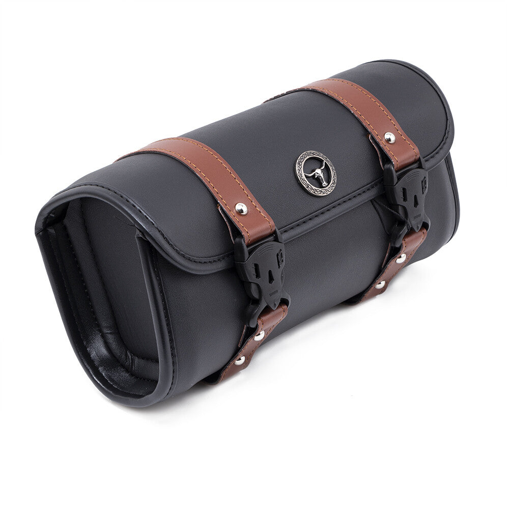 New Motorcycle PU Leather Handlebar Front Fork Tool Bag Storage Pouch Basket Q
