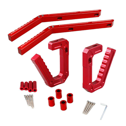 Red Front  Rear Grab Handles Kit Aluminum Grab Bar for 07-18 JK for Jeep for Wrangler
