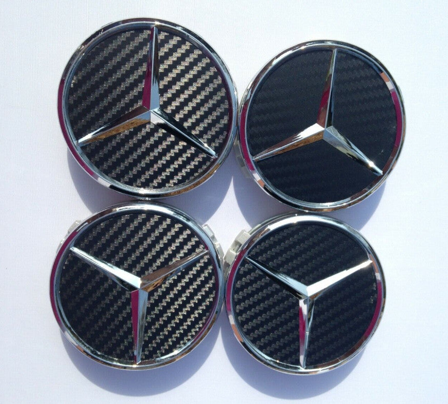 for Mercedes Black Carbon Fiber Wheel Center Hub Caps for AMG BCESM Class ML CLA GLA SLK