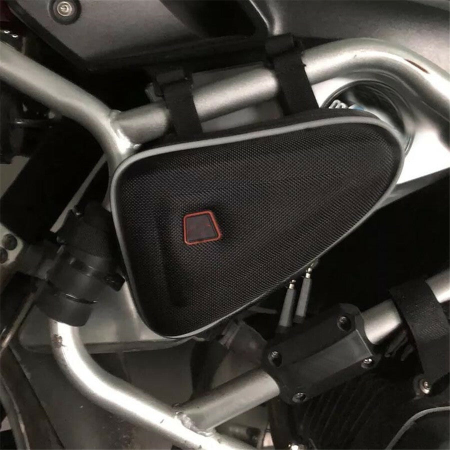 Motorcycle Saddle Storage Bag Engine Guard Mount Case Pouch Accessories Black Q
