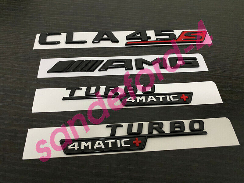 Gloss Black CLA45S AMG TURBO 4MATIC+ Replacement Badge for CLA AMG S C118 Series