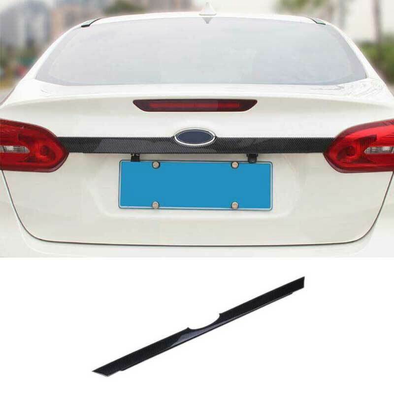 1P Carbon Fiber Rear Tailgate Trunk Lid Cover Trim for Ford Focus Sedan 15-2018