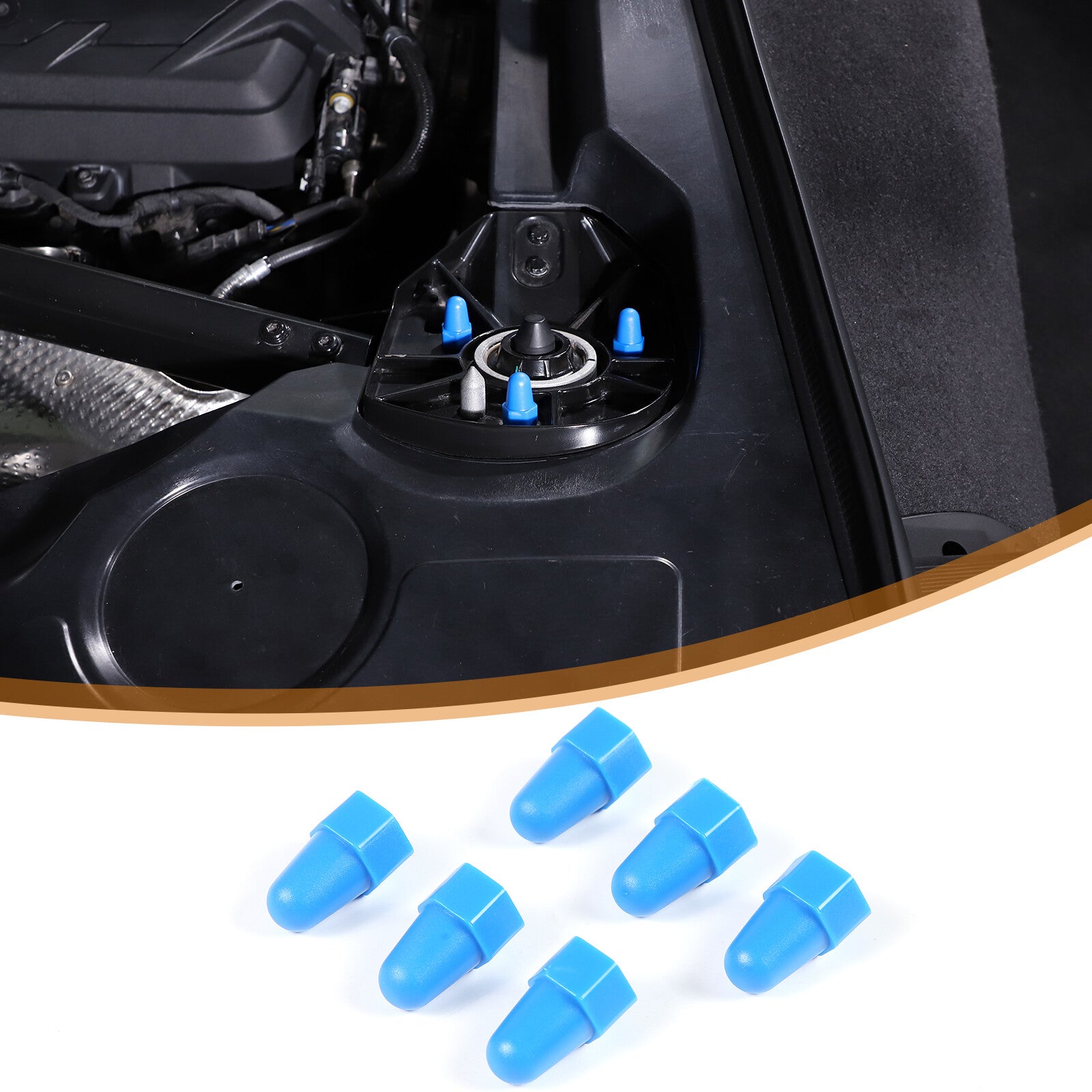 ABS blue rear top shock absorber tower hex screw decorative cover for Corvette C8 20-24- n