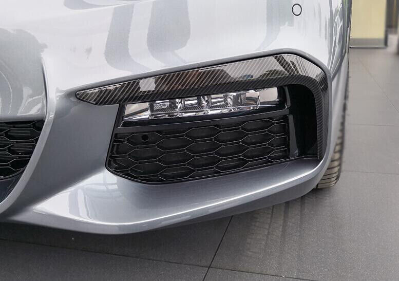 2PCS Lamp Strip Trim Front Fog Light ABS Carbon Fiber for BMW 5 Series 2018-2022