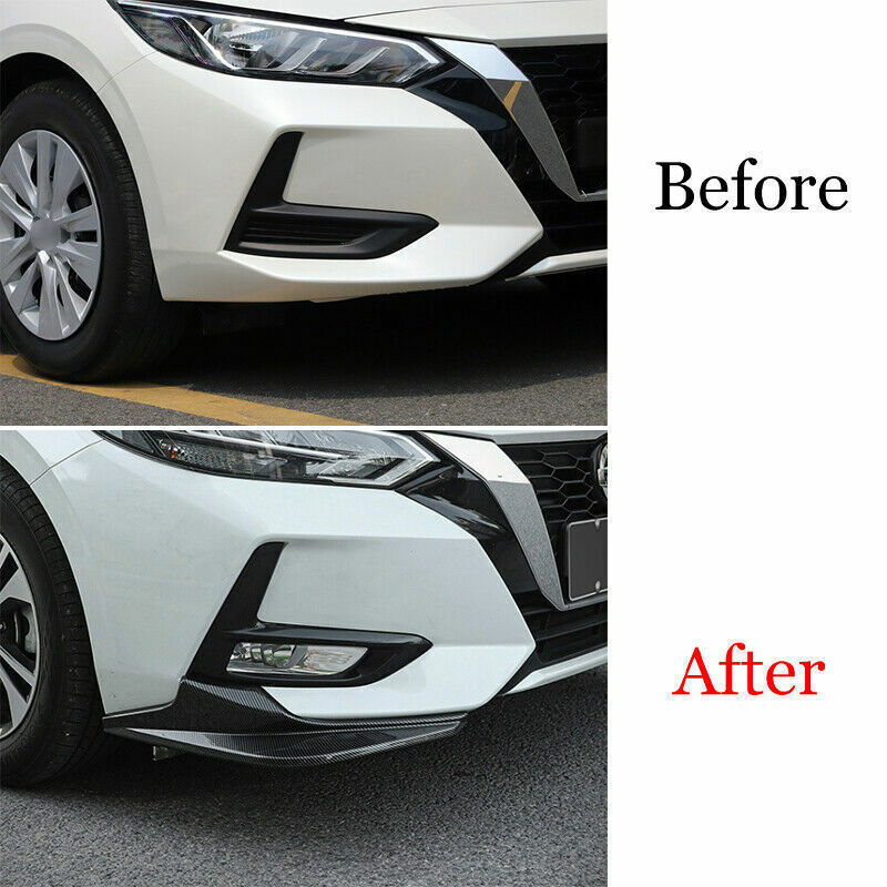 Carbon Fiber ABS Front Bumper Side Corner Guard 2Pcs for Nissan Sentra 2020-2023