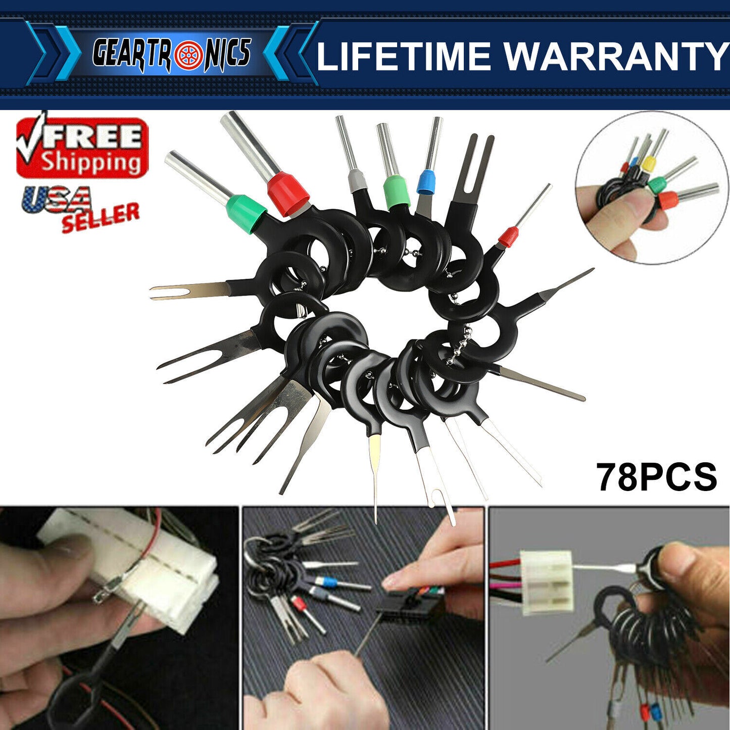 78x Wire Terminal Removal Tool Car Electrical Wiring Crimp Connector Pin Kit us