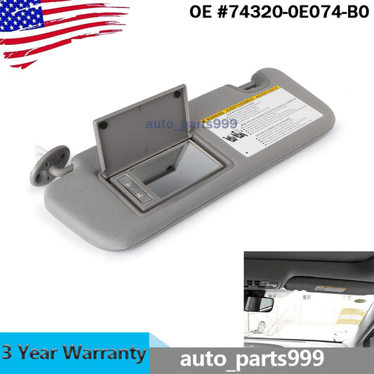 Suitable for 14-19 Highlander, left-hand grey sun visor with mirror 74320-0e074-B0- n