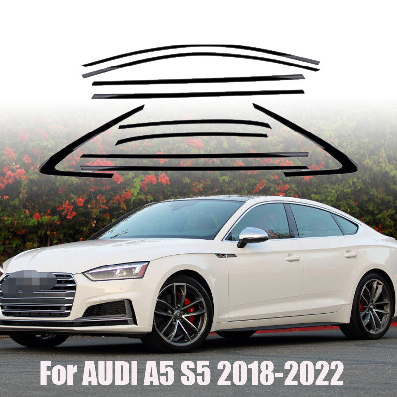Glossy Black Car Window Trim Strip Cover Trim for AUDI A5 S5 2018-2022 ABS 10PCS n