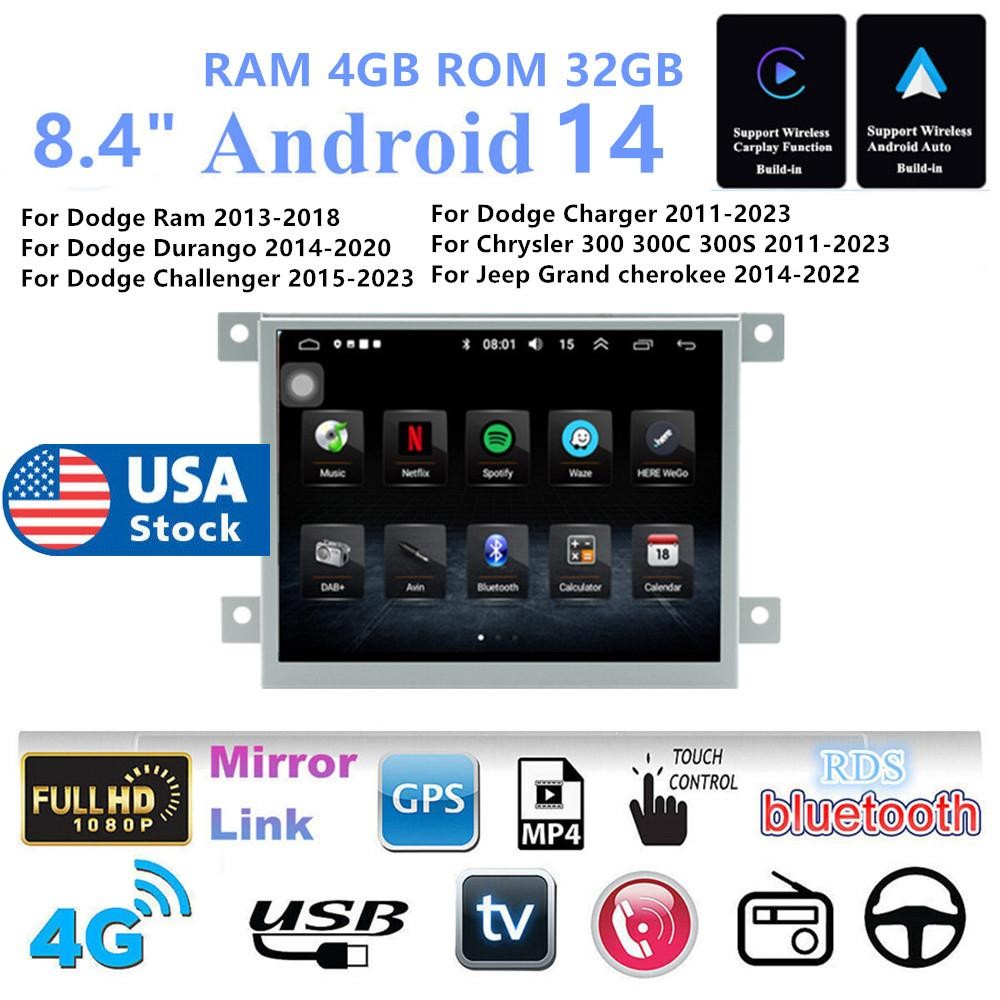 8.4Wireless Carplay 32G Car Stereo Radio GPS Navigation for Dodge for Ram Durango