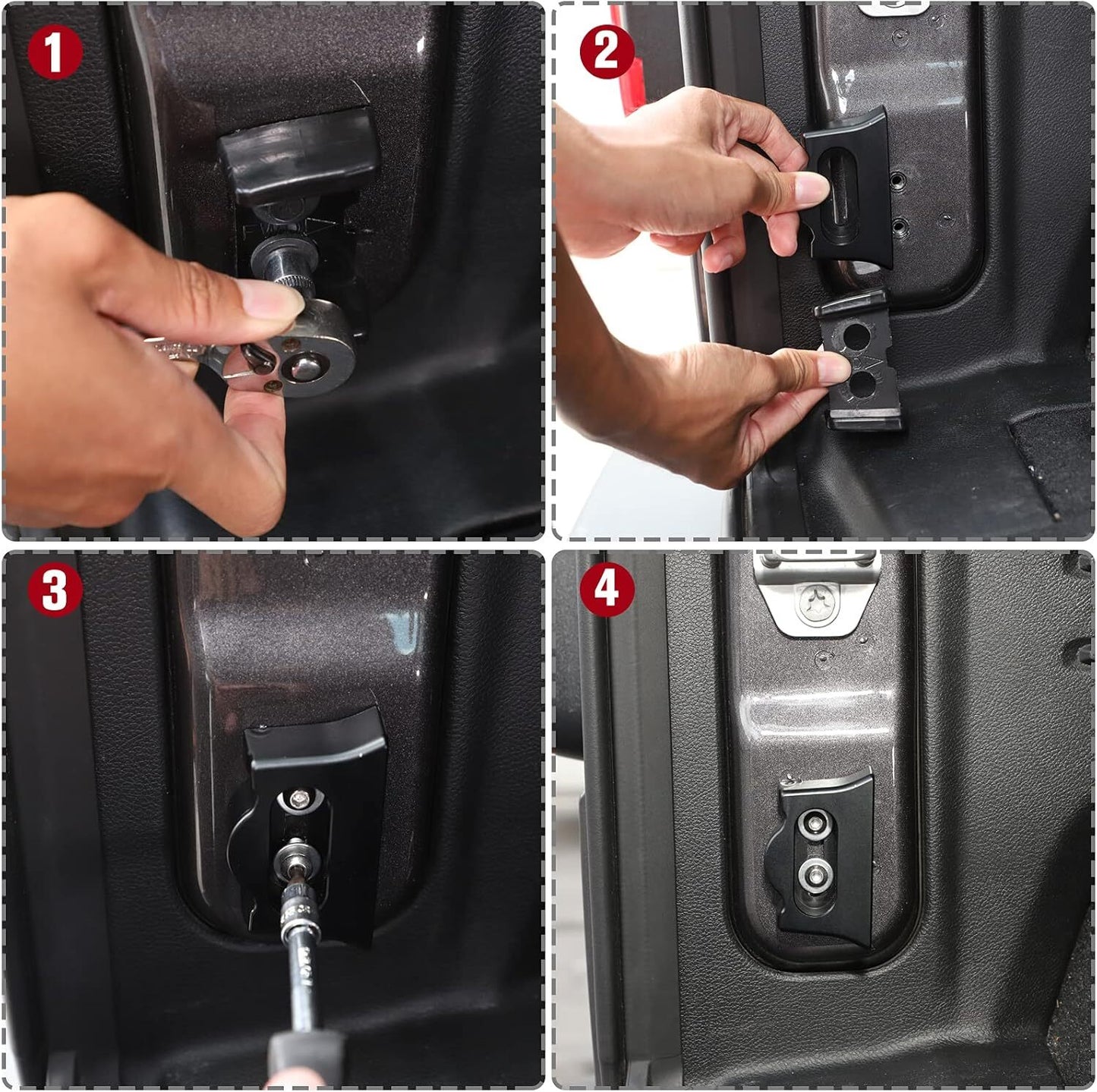 Tailgate Limiter Latch Stop Bumper for18-22 for Jeep for Wrangler JL JLU Black Accessory Q