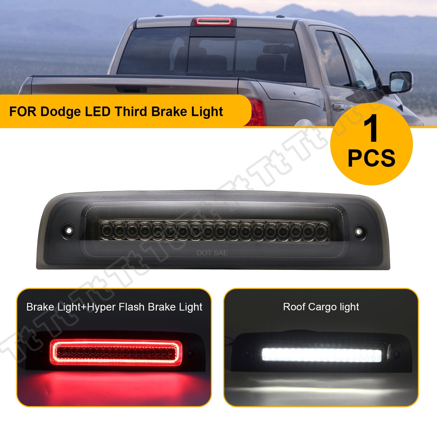 LED Third Brake Light Tail Cargo Light for 2009 - 2022 for Dodge for Ram 1500 2500 3500- v