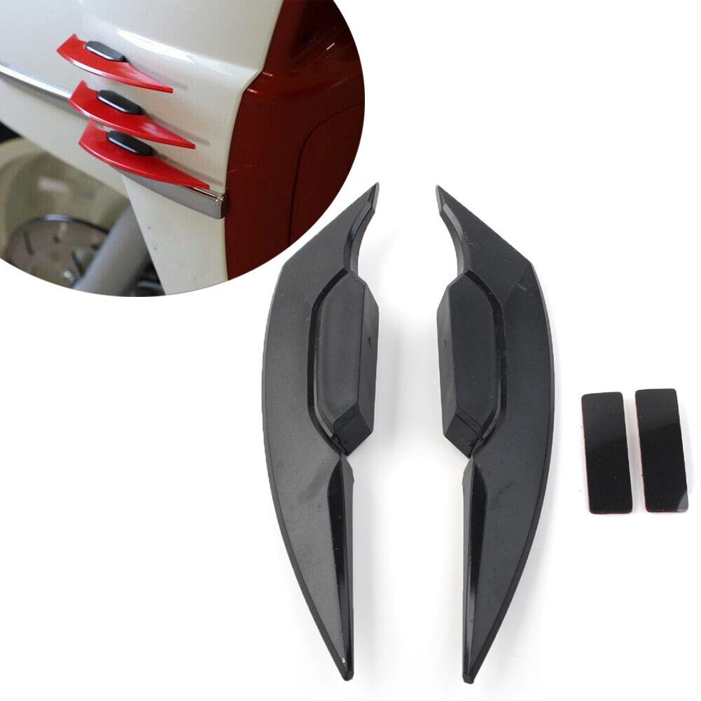 Pair Black Motorcycle Fairing Winglets Side Spoiler Deflector Air Wing Kit