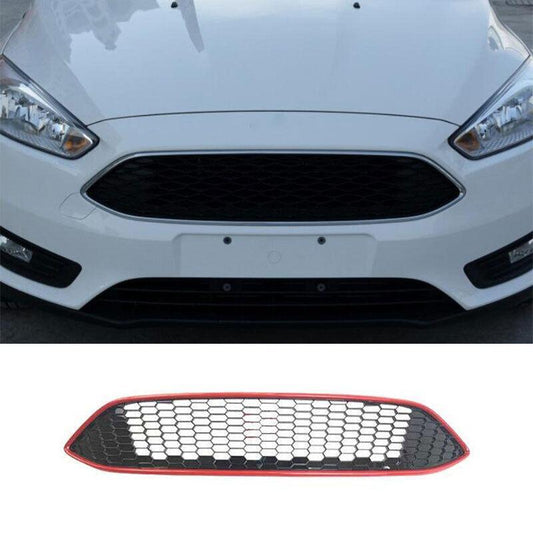 Front Upper Bumper Mesh Grill Grille 1PCS Fit for Ford Focus 2015-2018 Paint Red