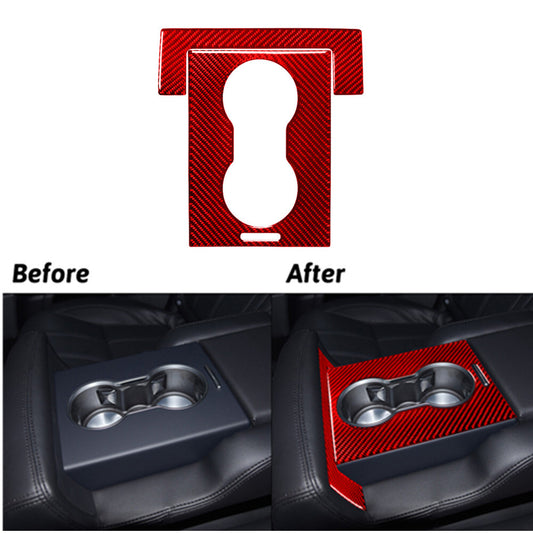 Red Carbon Fiber Center Console CD Panel Trim Cover For 3 E46 98-05 v