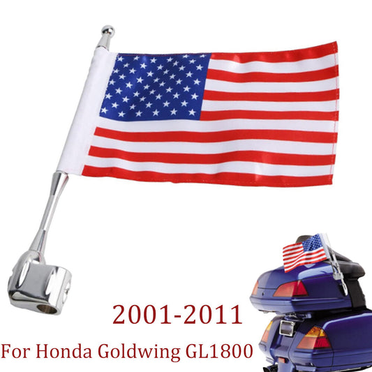 Motorcycle rack with American flag pole rear luggage rack suitable for Honda GL1800- n
