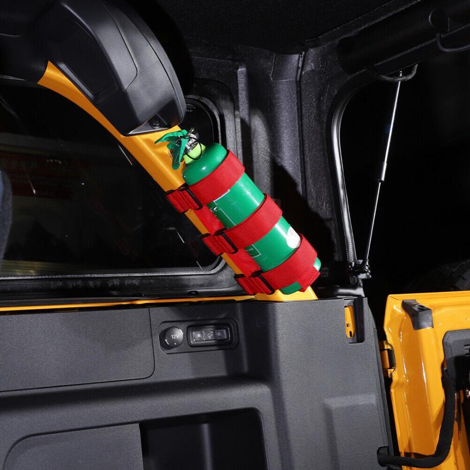 For 2021-2024  for ford  Bronco Red Adjustable Roll Bar Fire Extinguisher Mount Holder