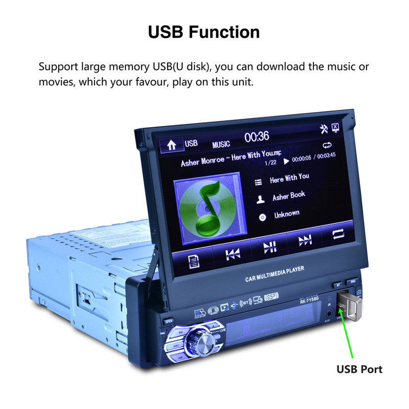 High-definition 7 1 DIN touchscreen car stereo Bluetooth MP5 player radio FM Navi USB GPS- n