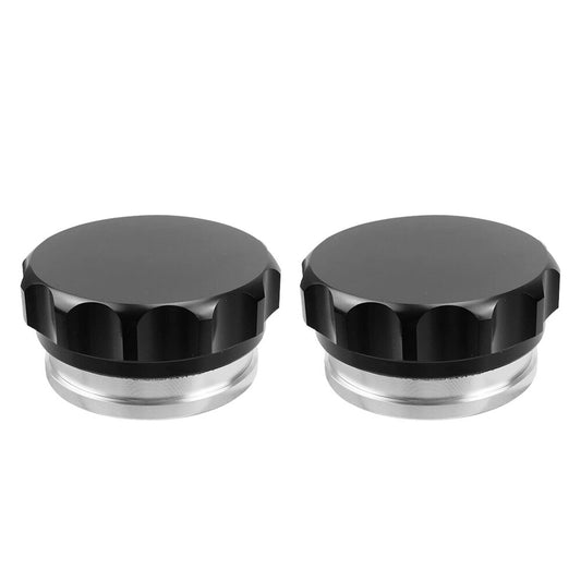 2Pcs 2 Aluminium Alloy Weld On Filler Neck And Cap Oil, Fuel, Water Tank Black