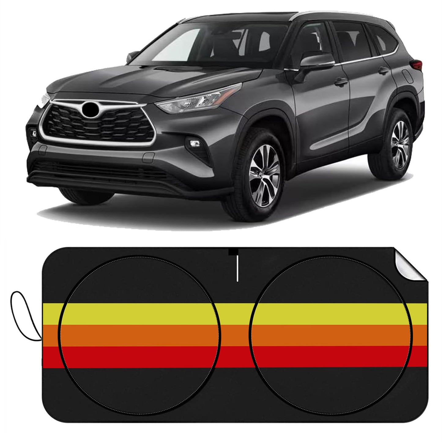 Foldable UV-protective windshield sunshade for Highlander vehicles, suitable for 01-24 year olds. n