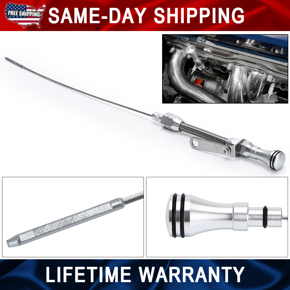 For 55-79 SBC for Chevy 265 283 327 350 Driver Side Flexible Engine Oil Dipstick