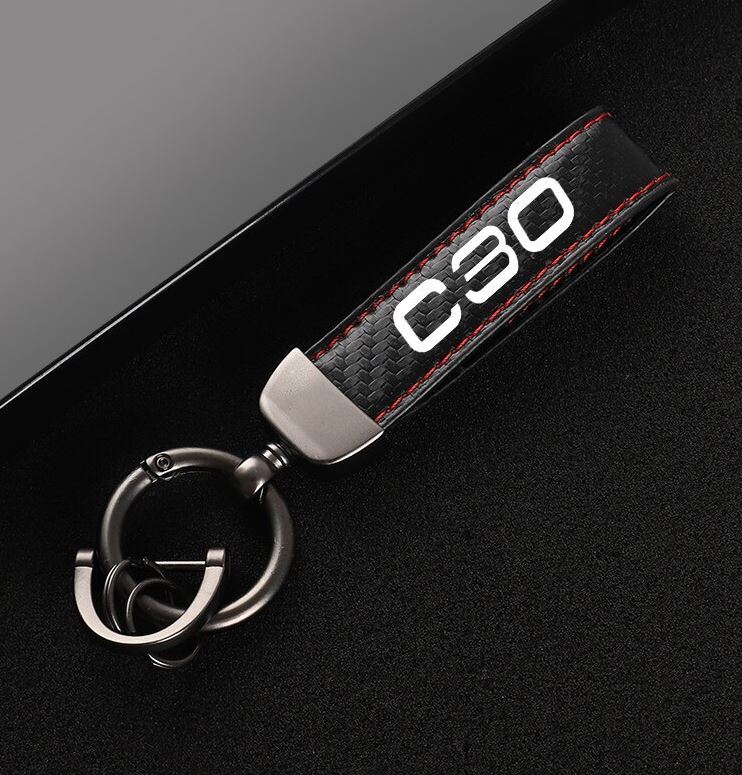 Suitable for C30 car keychains, key rings, key fobs, car accessories, black and red