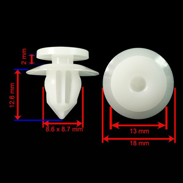 10-Pack Front Wheel Arch Trim Clips for Land Rover LR3 LR4 DYC500010